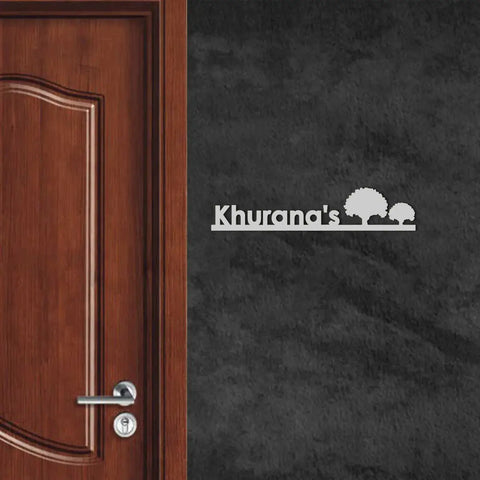 Personalized Laser Cut Tree Theme Metal Name Plate for Home