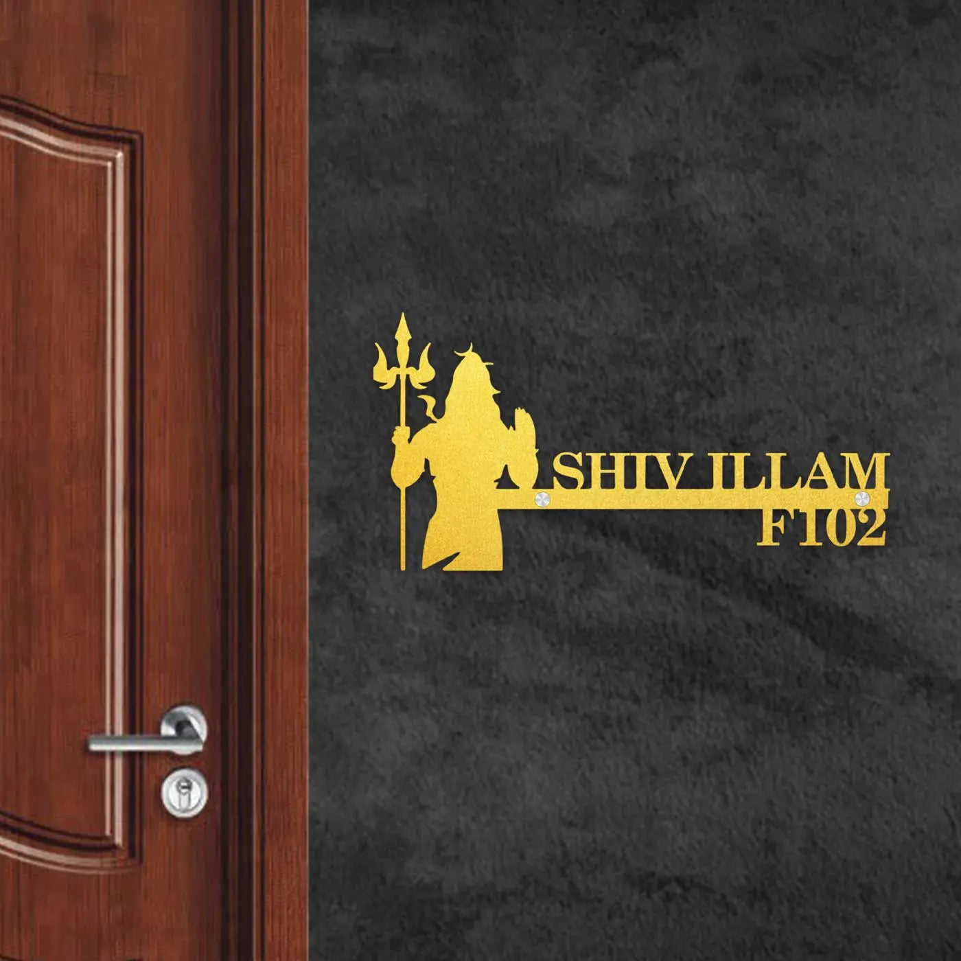 Personalized Metal Name Plate for Home – Religious Theme Laser Cut Design - Harshita Craft