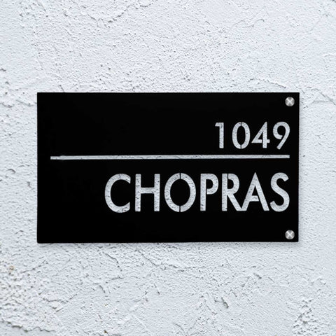 Personalized Waterproof Black Laser Cut Metal LED Name Plate for Home Entrance Outdoor