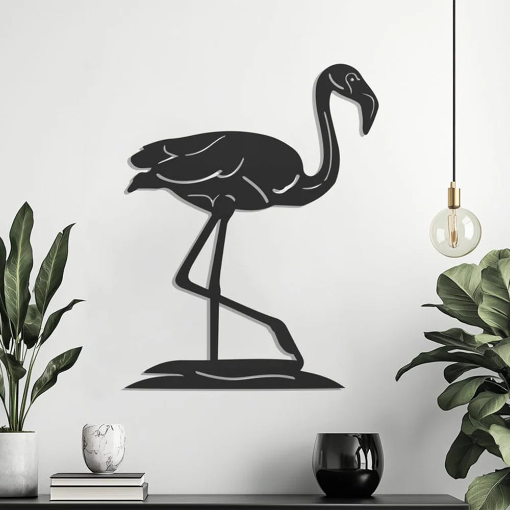 Flamingo Silhouette Metal Wall Art