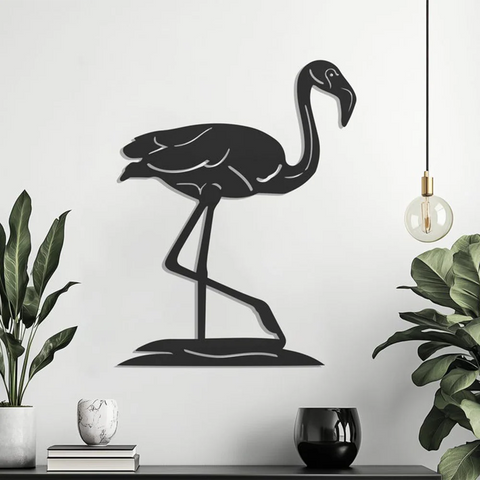 Flamingo Silhouette Metal Wall Art