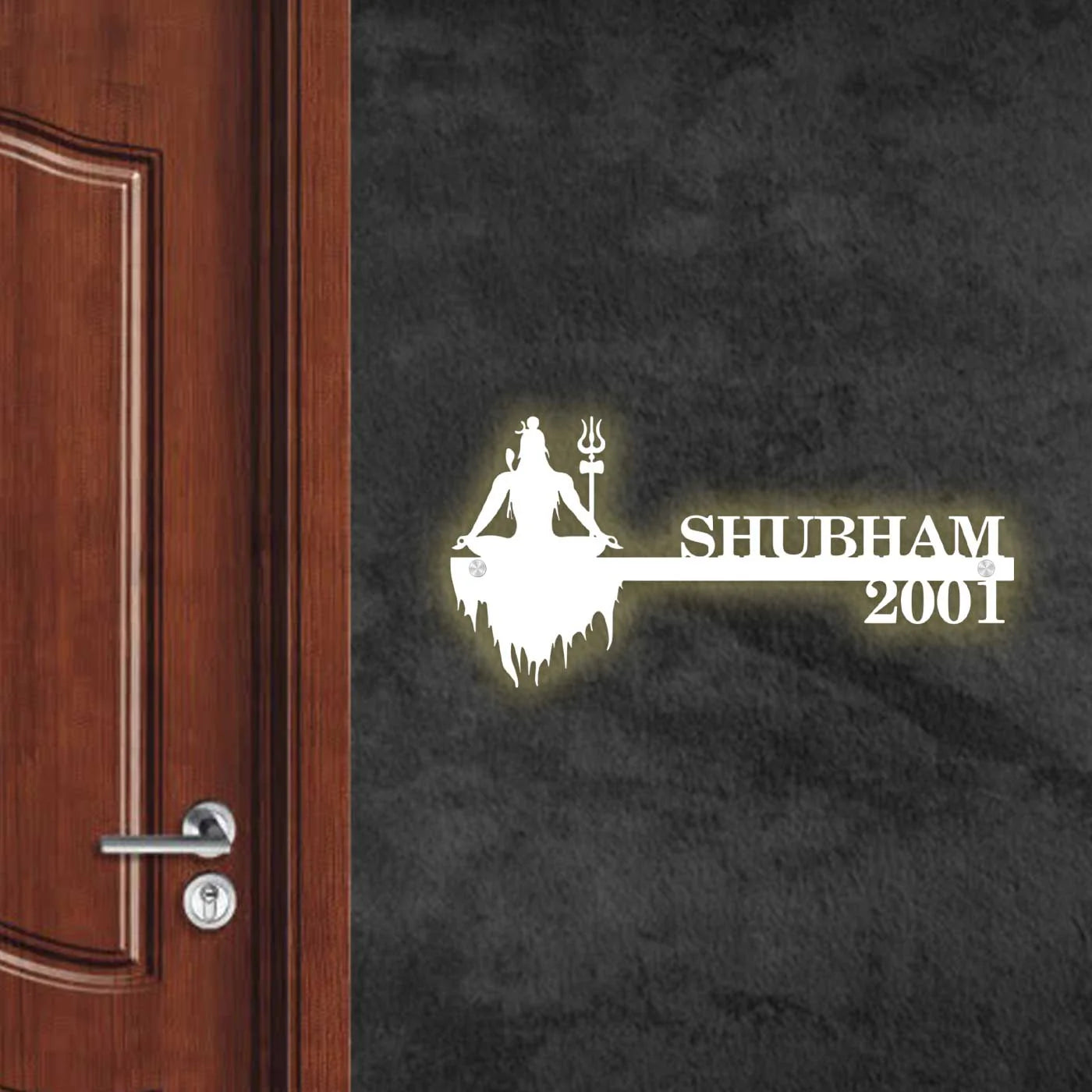 Personalized Religious Metal Name Plate for Home | Laser Cut Steel - Harshita Craft