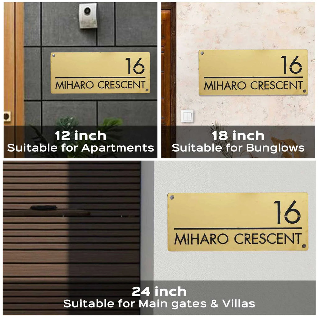 Personalized Stainless Steel Metal Name Plate for Home – Weatherproof Laser Cut Design - Harshita Craft