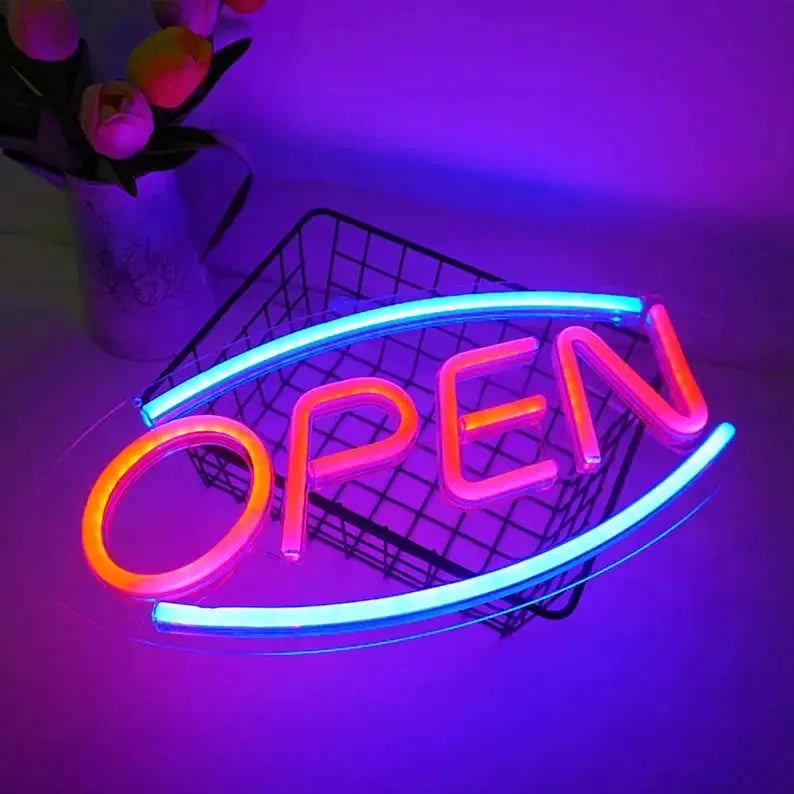 VYNES OPEN Neon Light – LED Neon Light Board for Room & Bedroom - Harshita Craft