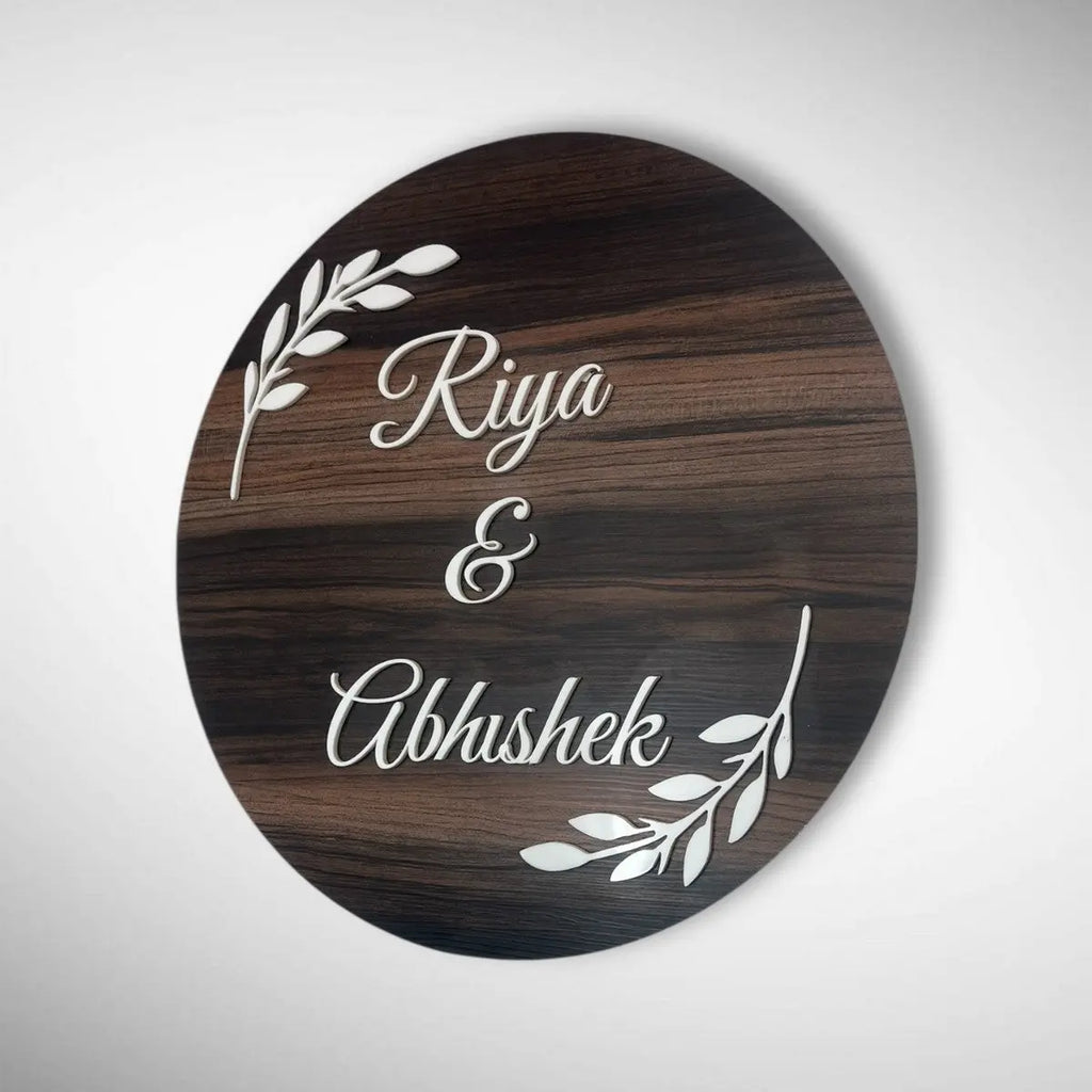 ACP Acrylic Name Plate for Home Entrance | Custom Fancy Acrylic Name Plate Design - Harshita Craft