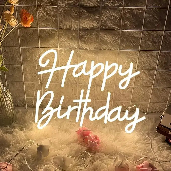 VYNES Happy Birthday Neon Light - Harshita Craft
