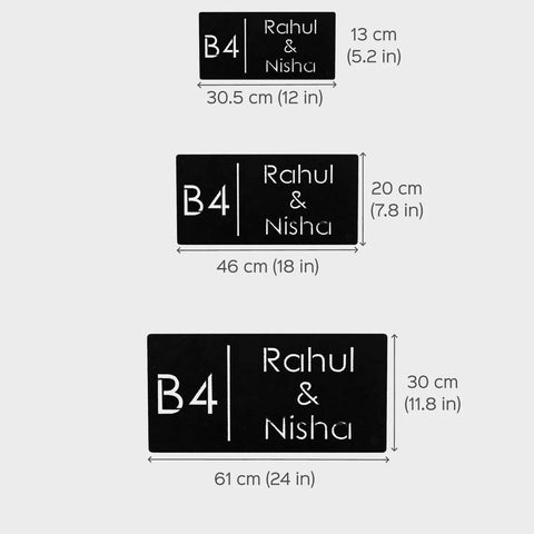 Personalized Rectangle Metal Name Plate for Home with House Number