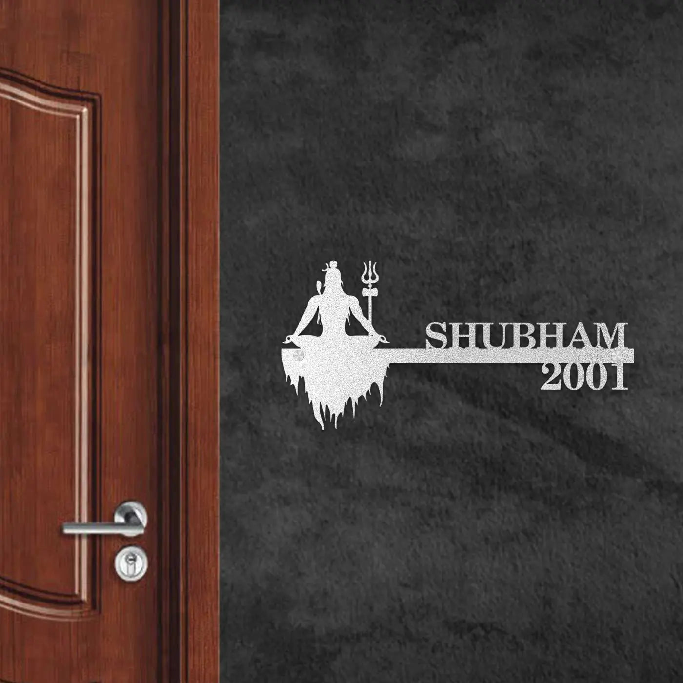 Personalized Religious Metal Name Plate for Home | Laser Cut Steel - Harshita Craft