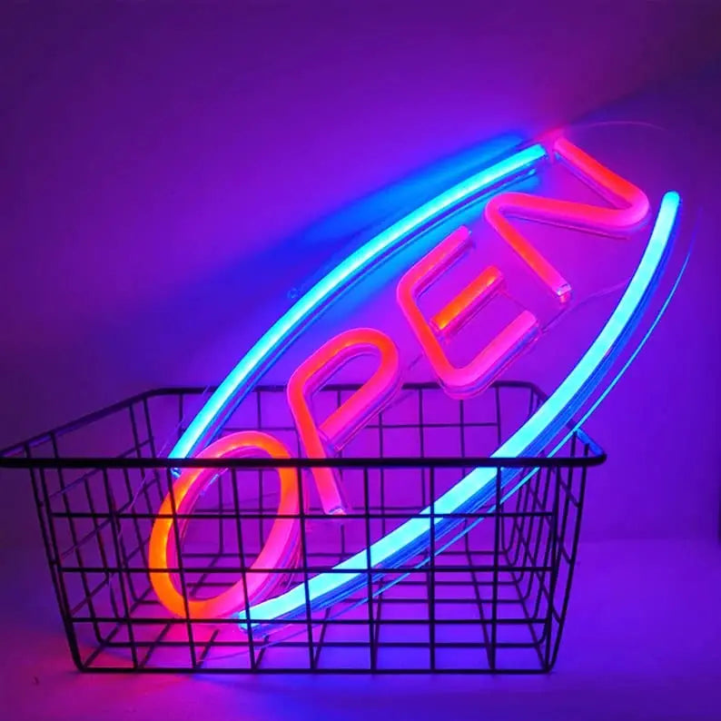 VYNES OPEN Neon Light – LED Neon Light Board for Room & Bedroom - Harshita Craft