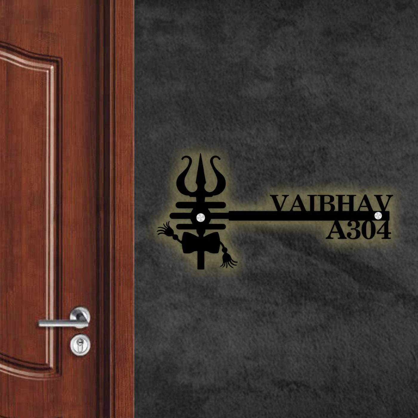 Premium Personalized Metal Name Plate for Home – Laser Cut | Outdoor Entrance Name Plate - Harshita Craft