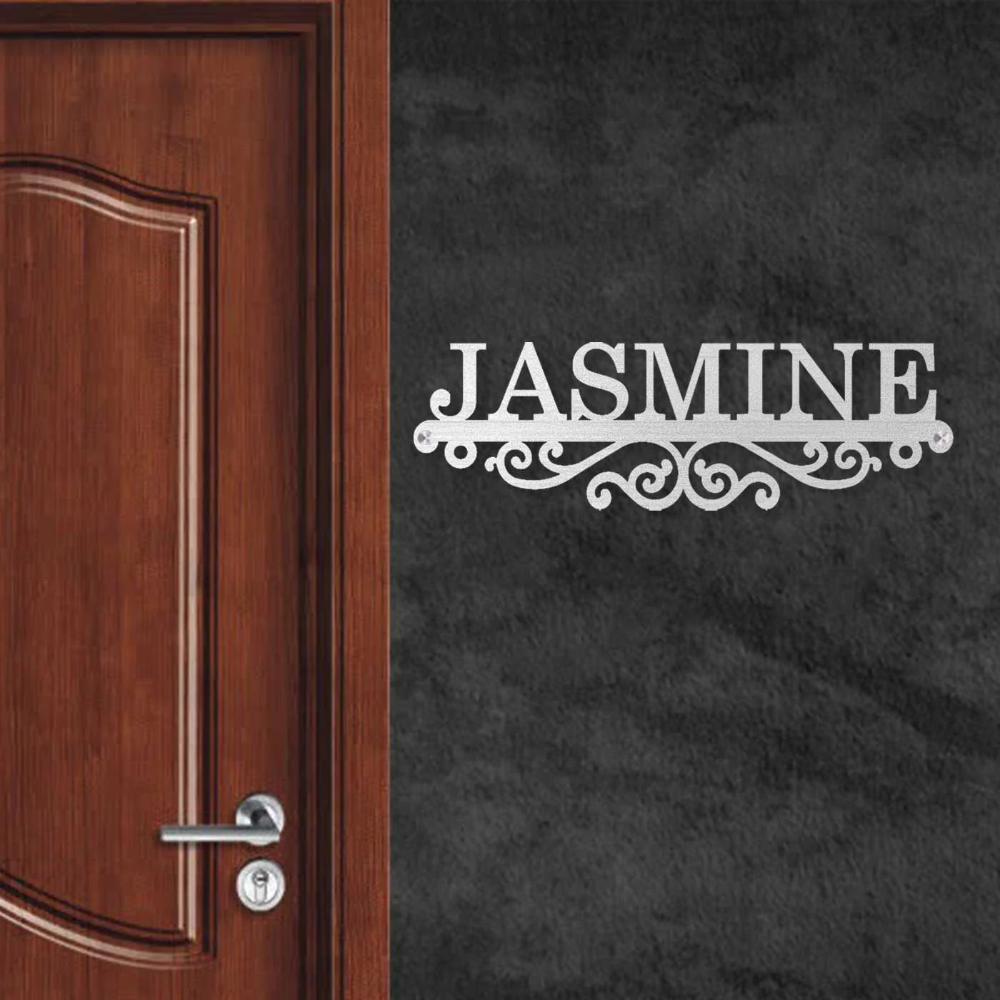 Personalized Laser Cut Minimal Design Metal Name Plate for Home - Harshita Craft