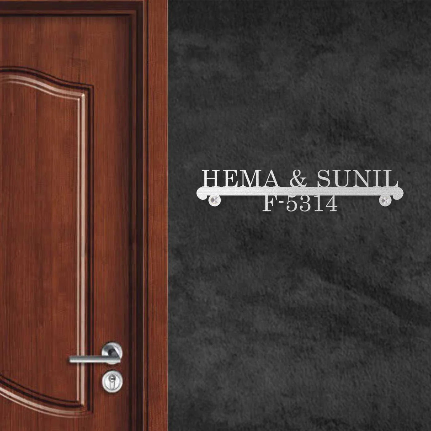 Personalized Laser Cut Metal Name Plate for Home – Elegant Steel Design - Harshita Craft