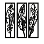 Three Tropical Leaf Frame Metal Wall Art for Modern Home Decor - Harshita Craft