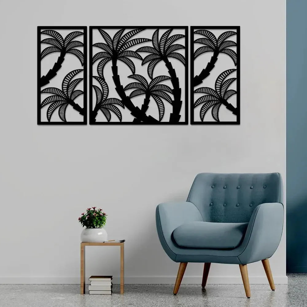 Coconut Tree Silhouette Metal Wall Art 