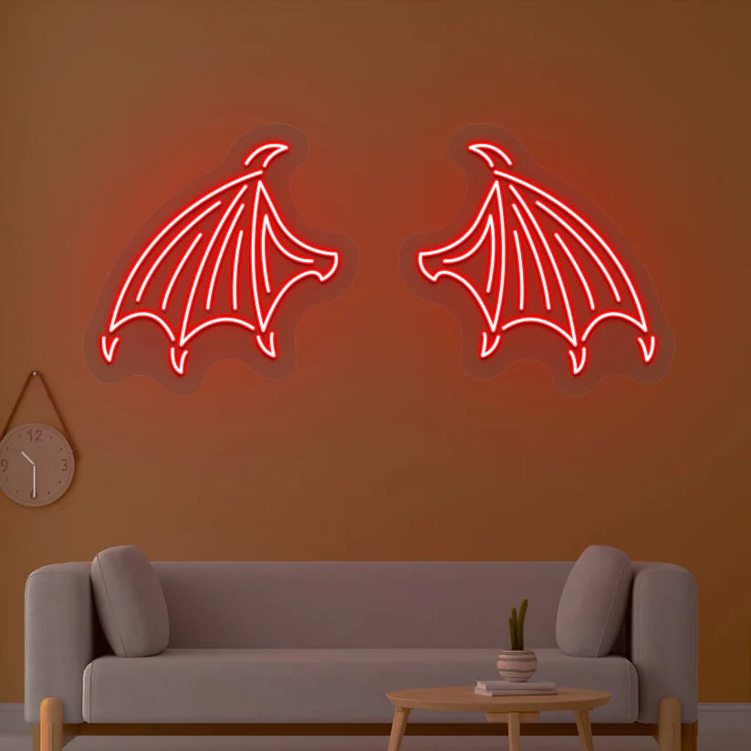Bat Wings LED Neon Light – Aesthetic Neon Light for Room & Bedroom Wall Decor - Harshita Craft