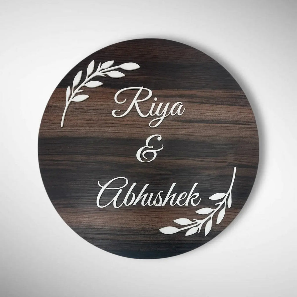 ACP Acrylic Name Plate for Home Entrance | Custom Fancy Acrylic Name Plate Design - Harshita Craft