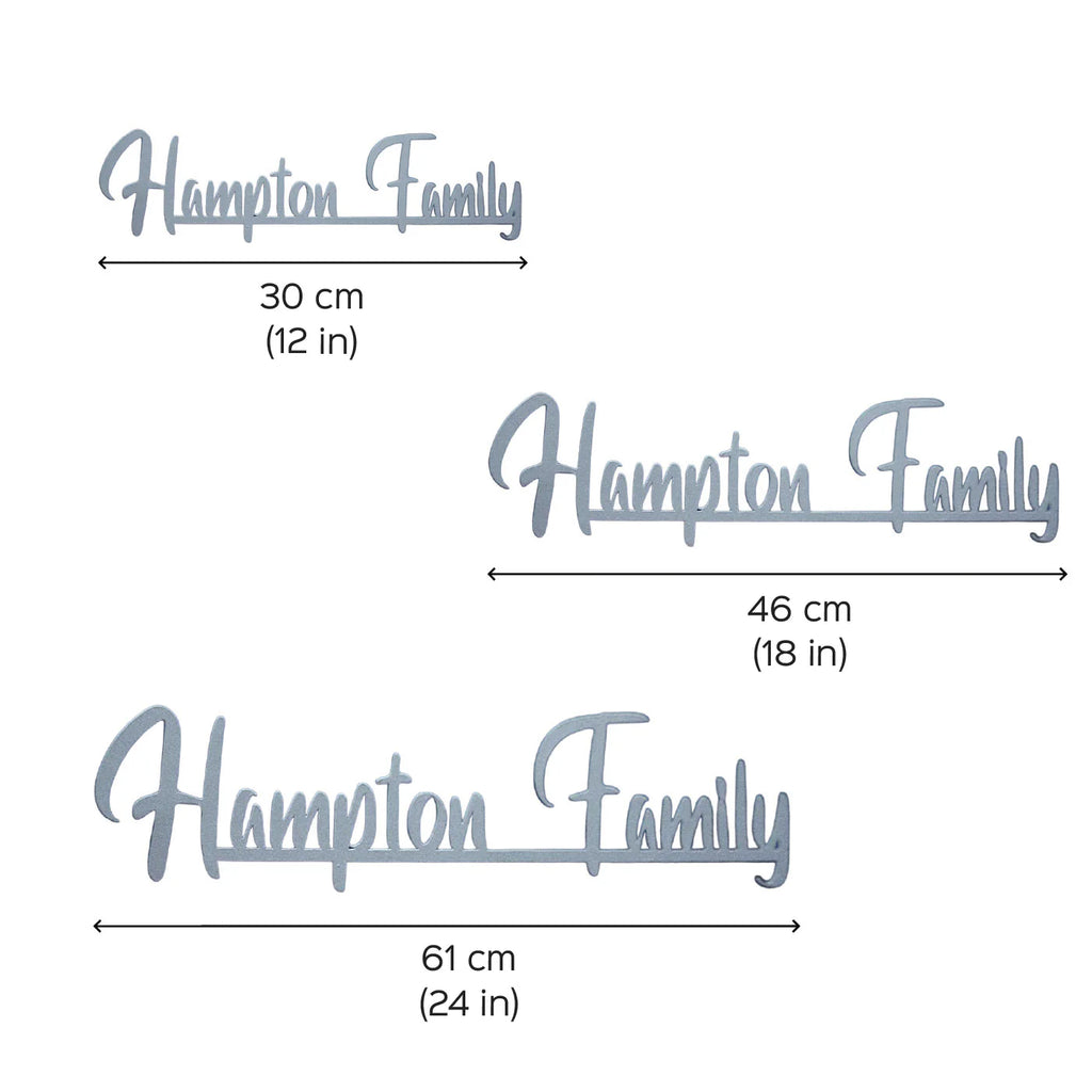 Personalized Weatherproof Minimal Laser Cut Metal Name Plate for Home - Harshita Craft