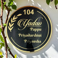 White, Wooden & Black ACP Acrylic Name Plate for Home | Custom Fancy Acrylic Name Plate Design - Harshita Craft