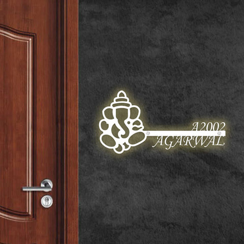 Personalized Metal Name Plate for Home – Laser Cut Religious Design (Outdoor & Indoor)