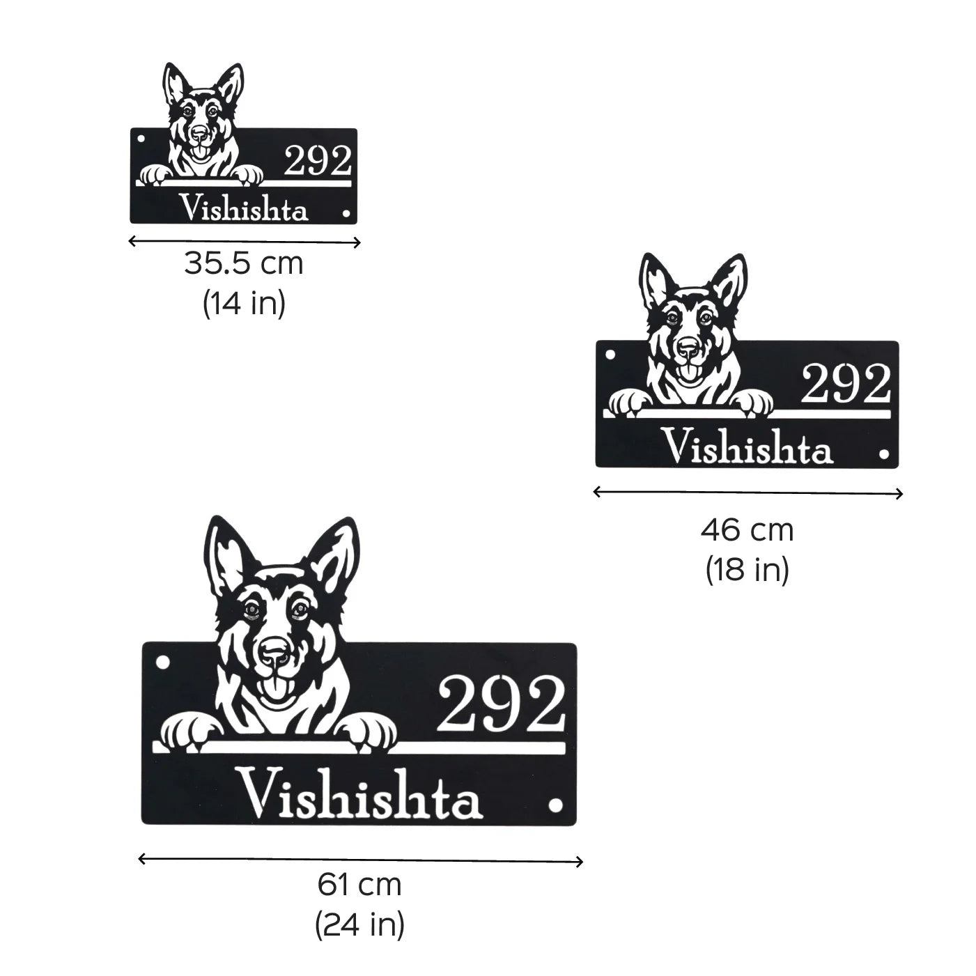 Personalized Dog Theme Metal Name Plate for Home – Weatherproof - Harshita Craft
