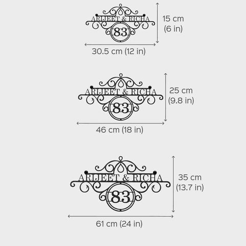 Premium Metal Name Plate for Home – Personalized Weatherproof Mild Steel Name Plate for House Entrance (Outdoor Safe)