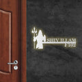 Personalized Metal Name Plate for Home – Religious Theme Laser Cut Design - Harshita Craft