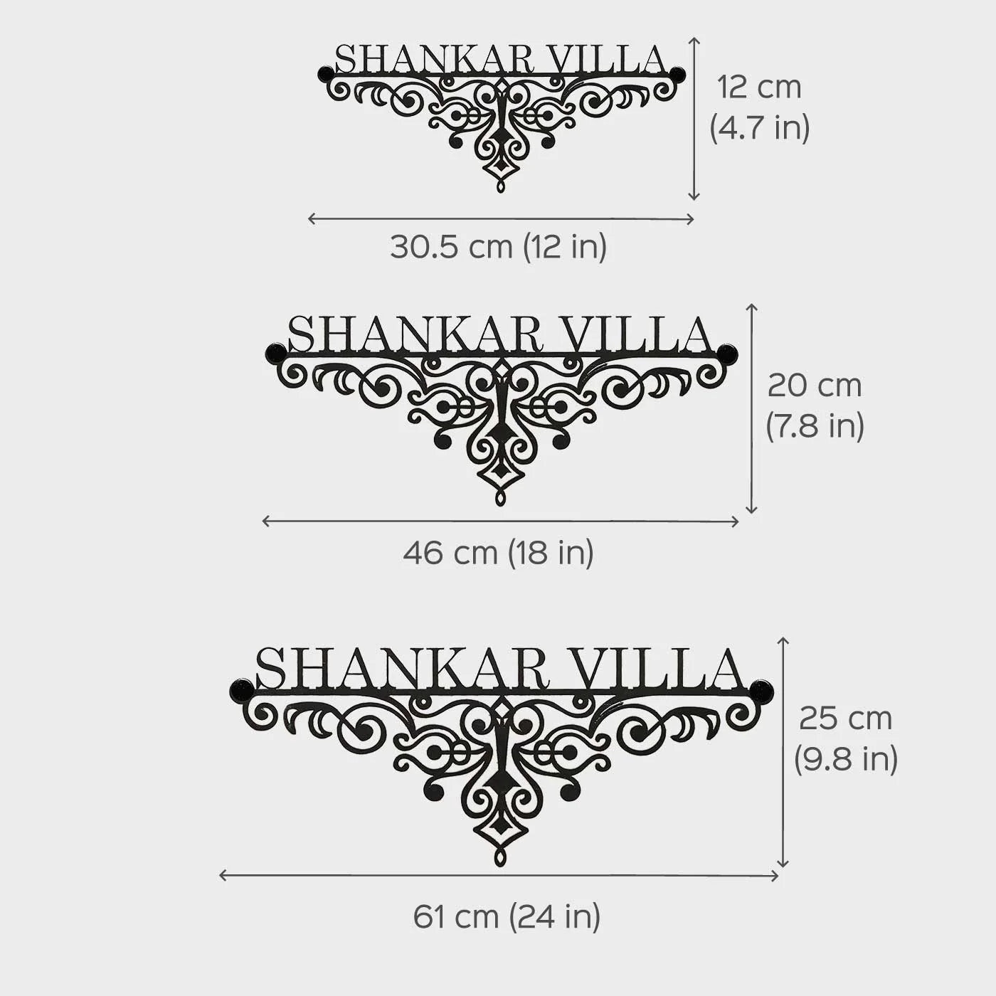 Personalized Metal Name Plate for Home – Weatherproof Mild Steel Name Plate for Villa & House Entrance - Harshita Craft