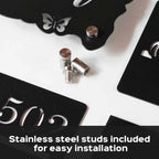 Personalized Rectangle Metal Name Plate for Home with House Number - Harshita Craft