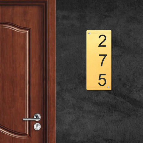 Personalized Metal Name Plate for Home – Minimalist Vertical Steel Design