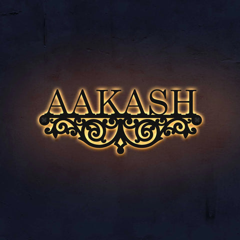 Personalized Minimalist Metal Name Plate for Home | Laser Cut Steel