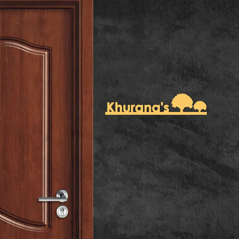 Personalized Laser Cut Tree Theme Metal Name Plate for Home