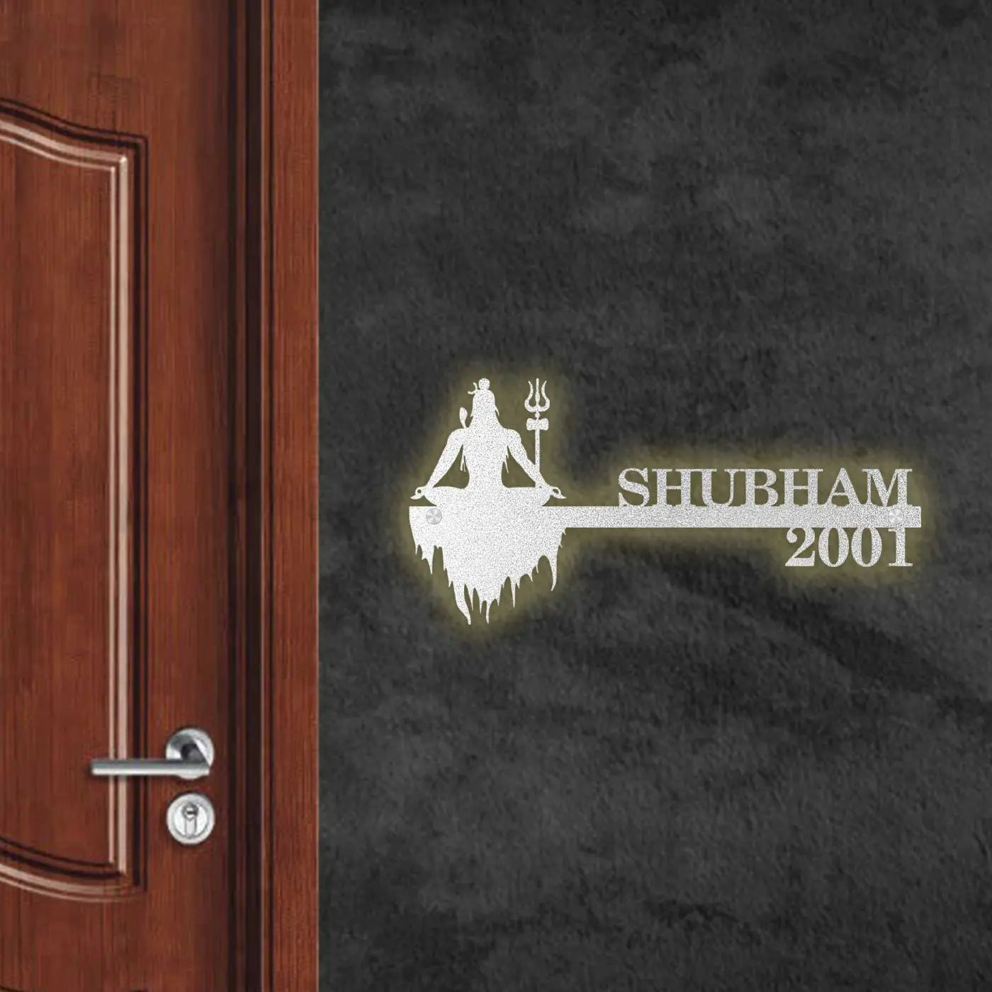 Personalized Religious Metal Name Plate for Home | Laser Cut Steel - Harshita Craft