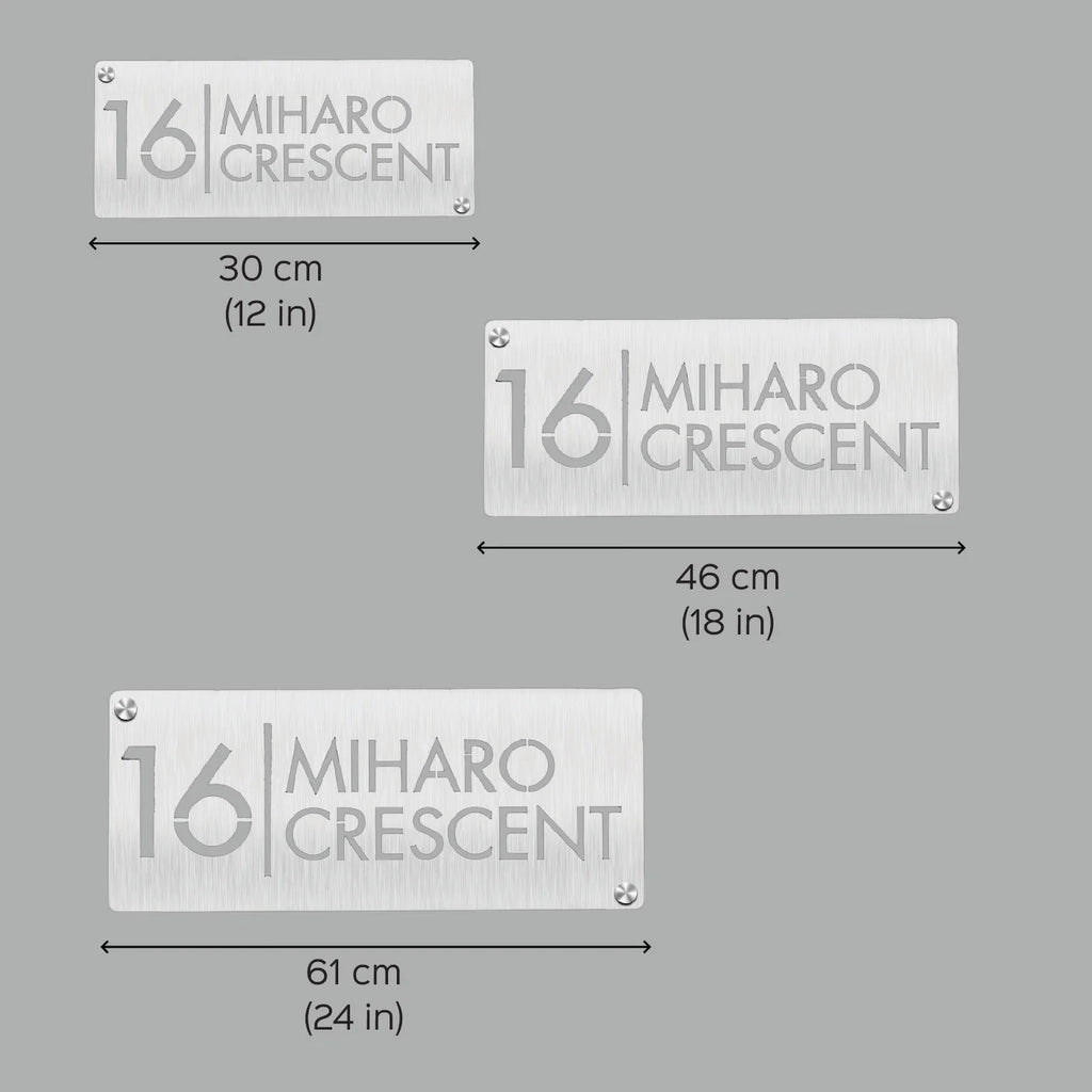 Personalized Stainless Steel Metal Name Plate for Home – Weatherproof Laser Cut Design - Harshita Craft