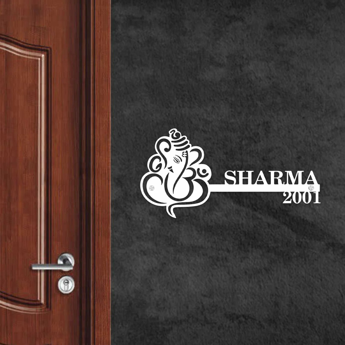 Personalized Religious Theme Metal Name Plate for Home – Laser Cut Steel - Harshita Craft