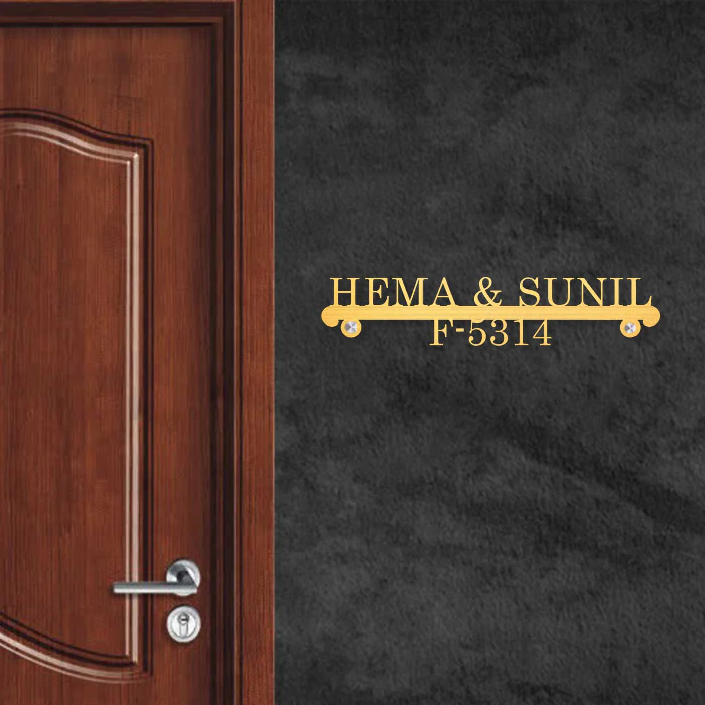 Personalized Laser Cut Metal Name Plate for Home – Elegant Steel Design - Harshita Craft