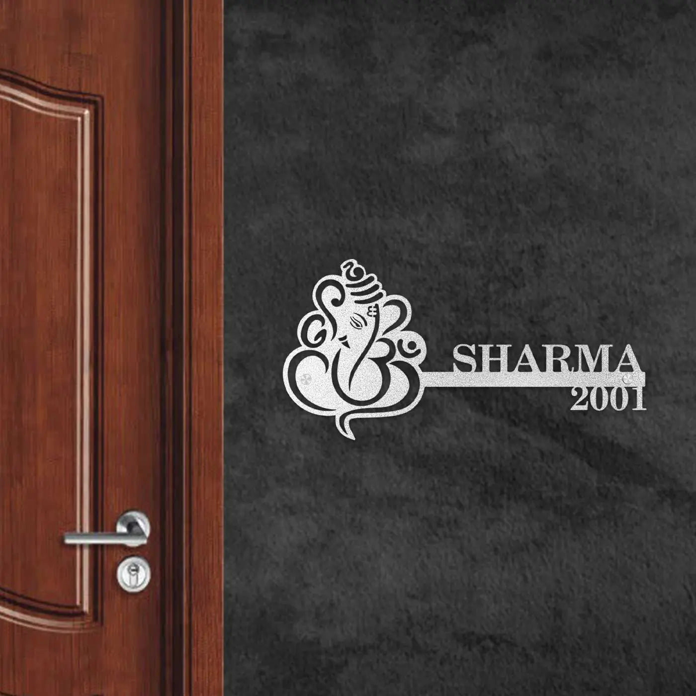Personalized Religious Theme Metal Name Plate for Home – Laser Cut Steel - Harshita Craft