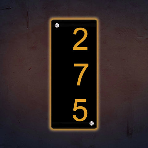 Personalized Metal Name Plate for Home – Minimalist Vertical Steel Design