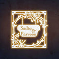 Personalized Metal Name Plate for Home – Rose Theme Steel Design - Harshita Craft