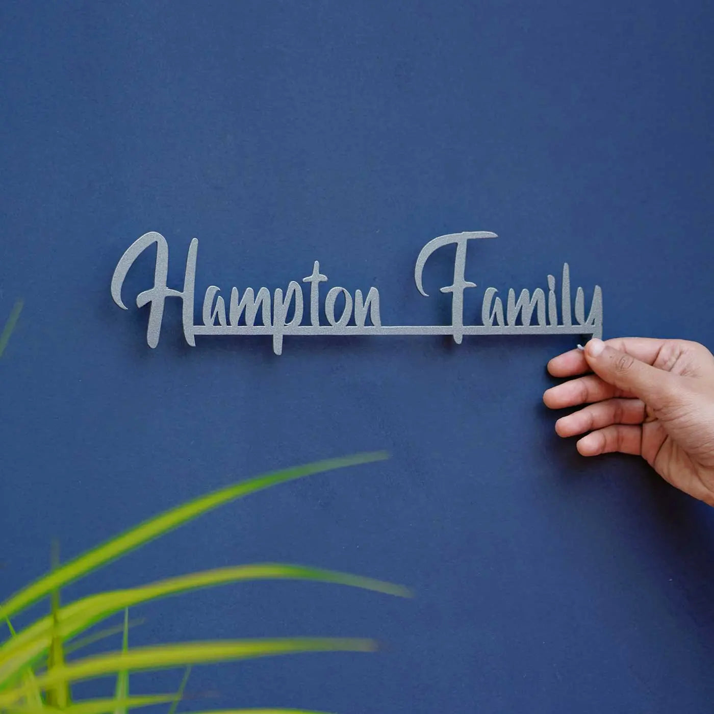 Personalized Weatherproof Minimal Laser Cut Metal Name Plate for Home - Harshita Craft