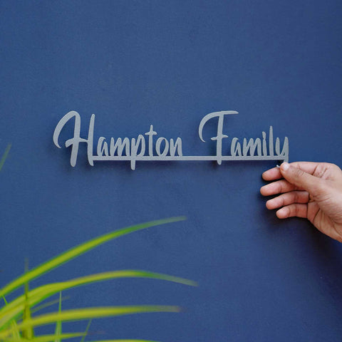 Personalized Weatherproof Minimal Laser Cut Metal Name Plate for Home