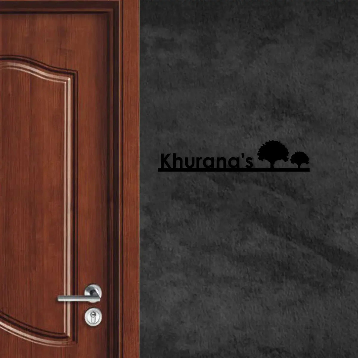 Personalized Laser Cut Tree Theme Metal Name Plate for Home