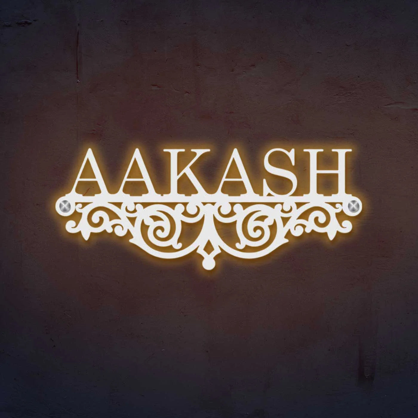 Personalized Minimalist Metal Name Plate for Home | Laser Cut Steel - Harshita Craft