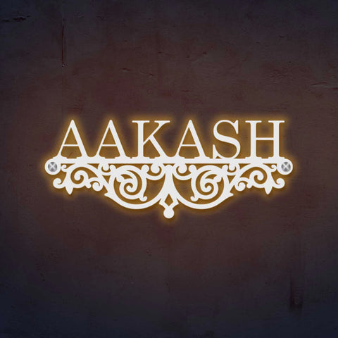 Personalized Minimalist Metal Name Plate for Home | Laser Cut Steel