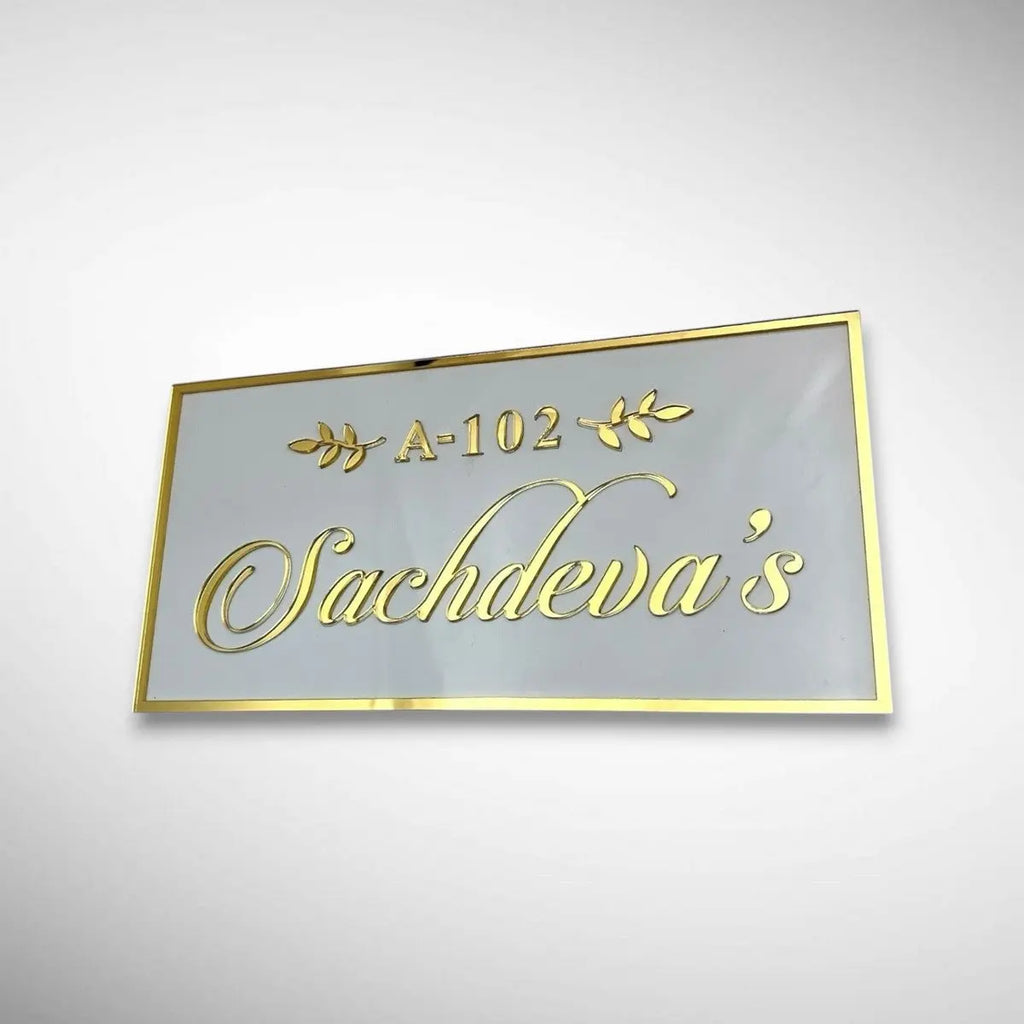 ACP Acrylic Name Plate for Home | Custom Fancy Acrylic Name Plate Design - Harshita Craft