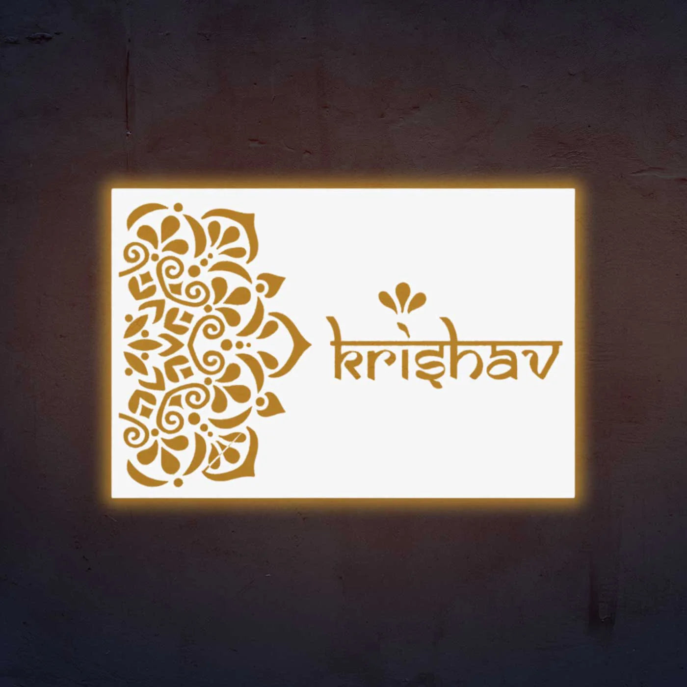 Personalized Metal Name Plate for Home – Rectangle Laser Cut Steel - Harshita Craft