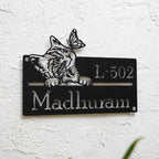 Personalized Cat Theme Metal Name Plate for Home | Weatherproof Design - Harshita Craft