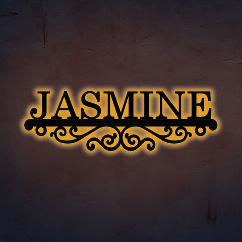 Personalized Laser Cut Minimal Design Metal Name Plate for Home