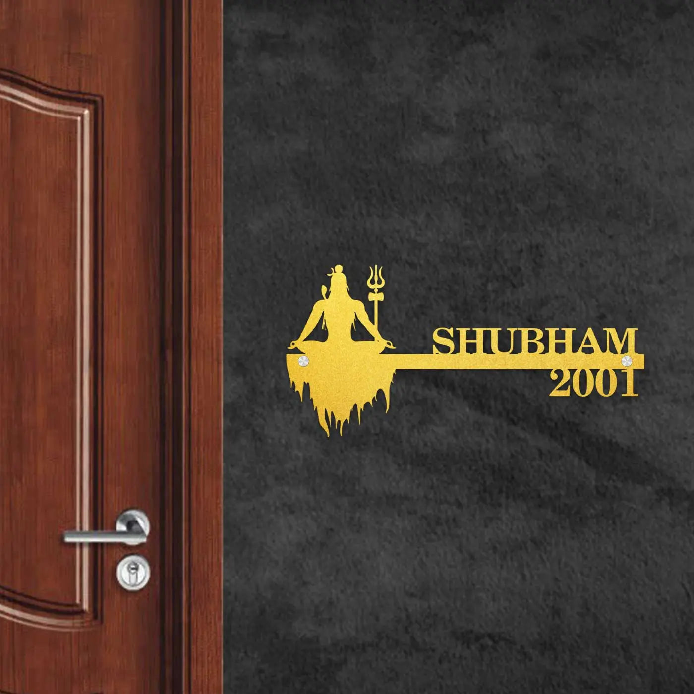 Personalized Religious Metal Name Plate for Home | Laser Cut Steel - Harshita Craft