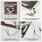 Personalized Weatherproof Rectangle Stainless Steel Metal Name Plate for Home - Harshita Craft