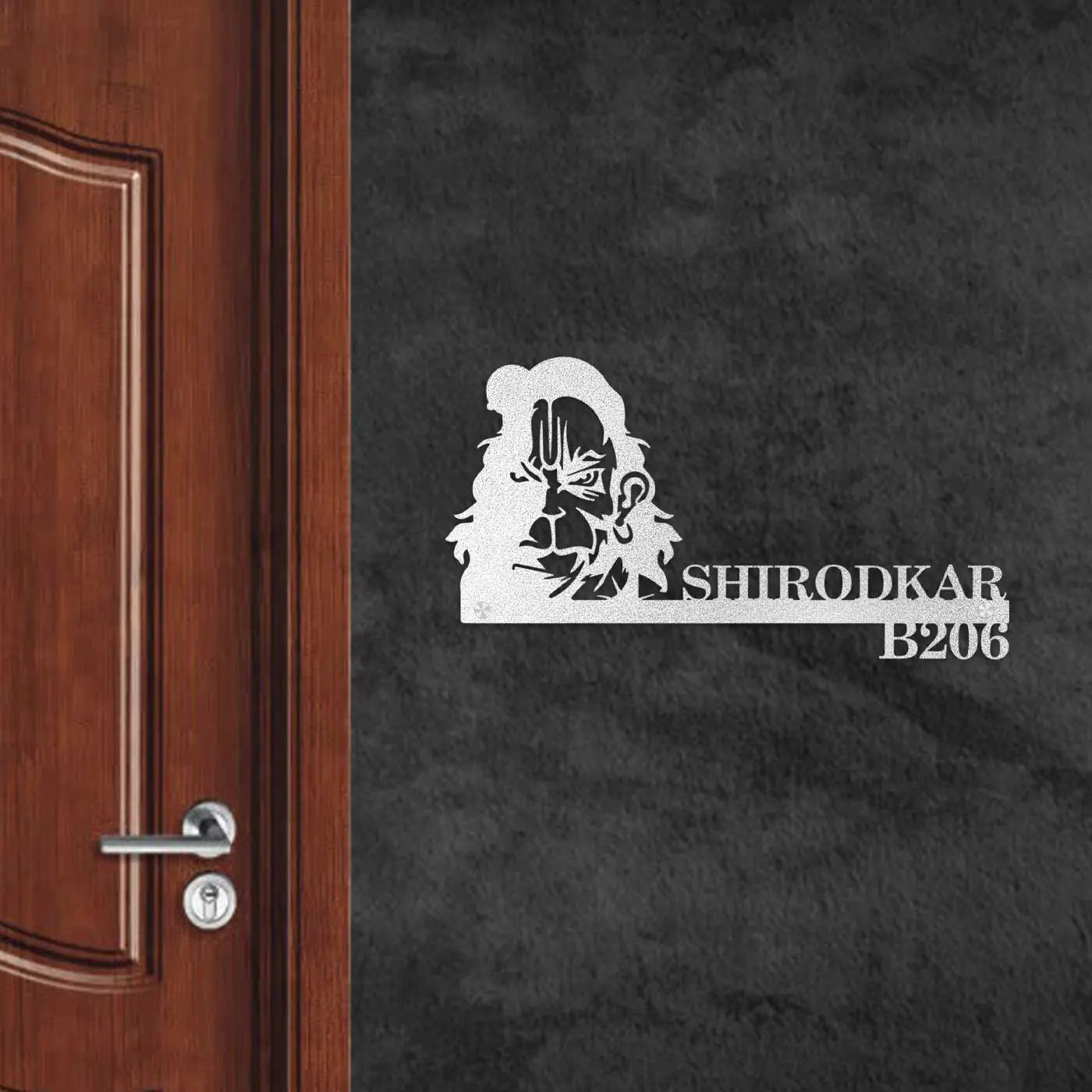 Personalized Hanuman Metal Name Plate for Home | Laser Cut Design - Harshita Craft